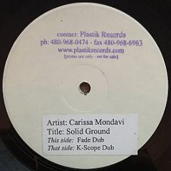 Carissa Mondavi - Solid Ground (Disc 2) - Plastik Records