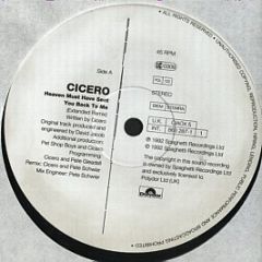 Cicero - Heaven Must Have Sent You Back To Me (Remix) - Spaghetti Recordings