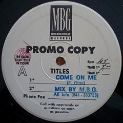 Blue Line - Come On Me - Mbg International Records