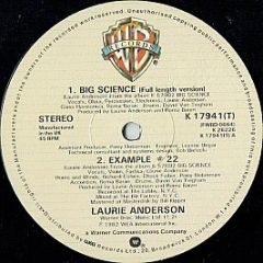 Laurie Anderson - Big Science - Warner Bros. Records