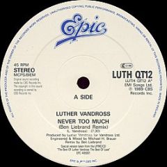 Luther Vandross - Never Too Much - Epic