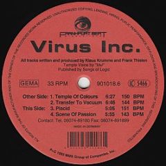 Virus Inc. - Temple Of Colours - Frankfurt Beat Productions