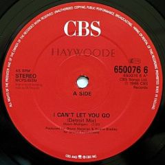 Haywoode - I Can't Let You Go (Detroit Extended Mix) - CBS