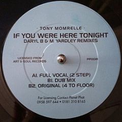 Tony Momrelle - If You Were Here Tonight (Daryl B & M Yardley Remixes) - Planet Phat Records