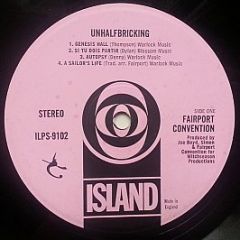 Fairport Convention - Unhalfbricking - Island Records