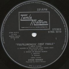 Stevie Wonder - Fulfillingness' First Finale - Tamla Motown