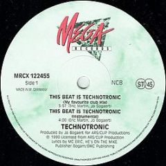 Technotronic - This Beat Is Technotronic - Mega Records