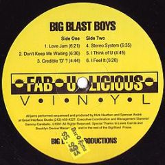 Big Blast Boys - EP - Fabulicious Vinyl