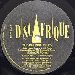 The Bhundu Boys - Shabini - Discafrique Records