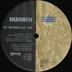 Shannon - Let The Music Play / Give Me Tonight - Epic
