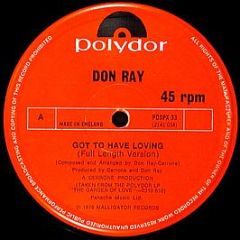 Don Ray - Got To Have Loving - Polydor