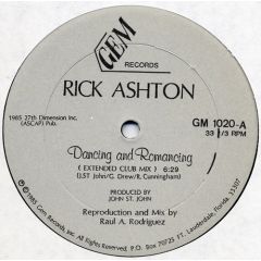 Rick Ashton - Rick Ashton - Dancing And Romancing - Gem Records