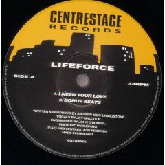 Lifeforce - Lifeforce - I Need Your Love - Centrestage