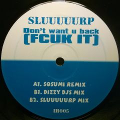 Sluuuuurp!!! - Sluuuuurp!!! - Don't Want You Back (Fcuk It) - In House