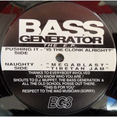 Bass Generator - Bass Generator - Is The Clonk Alright - Bass Generator
