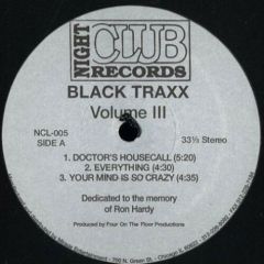 Black Traxx - Black Traxx - Volume III - Night Club Records