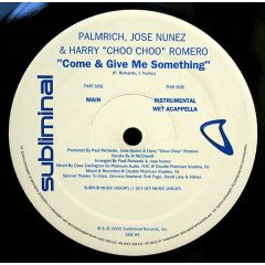 Palmrich - Palmrich - Come & Give Me Something - Subliminal