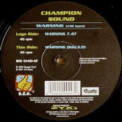 Champion Sound - Champion Sound - Warning - BIG