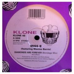 Miss B Featuring Maxine Barrie - Miss B Featuring Maxine Barrie - Diamonds Are Forever - Klone Records