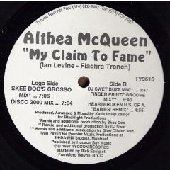 Althea Mcqueen - Althea Mcqueen - My Claim To Fame - 	Tycoon Records