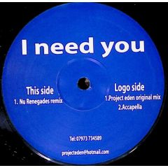 Project Eden - Project Eden - I Need You - Jy 6