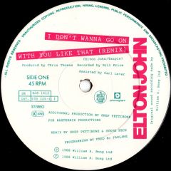 Elton John - Elton John - I Don't Wanna Go On With You Like That - The Rocket Record Company, Phonogram