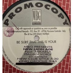 MBG Presents New Latin Age Featuring Mikaela - MBG Presents New Latin Age Featuring Mikaela - Italian Voice - MBG International Records