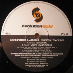 Davie Forbes & Jason B - Davie Forbes & Jason B - Essential Tracks EP - Evolution Gold