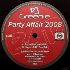DJ Greenie - DJ Greenie - Party Affair (2008) - Bad Records