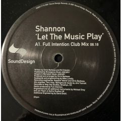 Shannon - Shannon - Let The Music Play - Sound Design