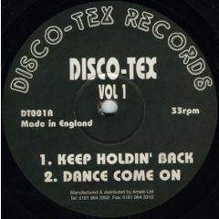 Disco Tex EP - Disco Tex EP - Volume One - Disco Tex