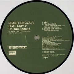 Didier Sinclair  - Didier Sinclair  - Do You Speak ? - Rise