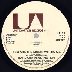 Barbara Pennington - Barbara Pennington - You Are The Music Within Me - United Artists Records