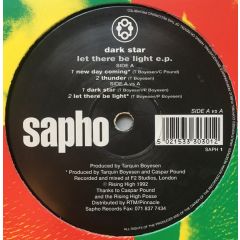 Dark Star - Dark Star - Let There Be Light E.P. - Sapho