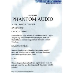 Phantom Audio - Phantom Audio - Remote Control / Void - Timeless Rec