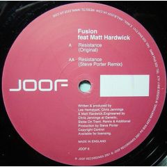 Fusion Feat Matt Hardwick - Fusion Feat Matt Hardwick - Resistance - JOOF Recordings
