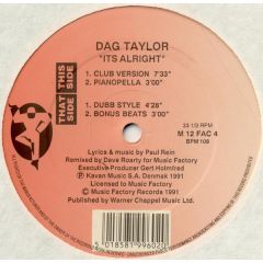 Dag Taylor - Dag Taylor - It's Alright - Music Factory Records