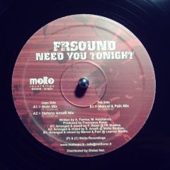 FR Sound - FR Sound - Need You Tonight - Molto Recordings