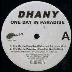 Dhany - Dhany - One Day In Paradise - Popular Records