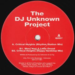 The DJ Unknown Project - The DJ Unknown Project - Critical Heights - Quosh