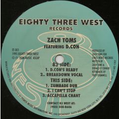 Zach Toms Feat D Con - Zach Toms Feat D Con - I'm Ready EP - 83 West