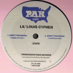Lil Louis Cypher - Lil Louis Cypher - Don't You Know - Pound America Records