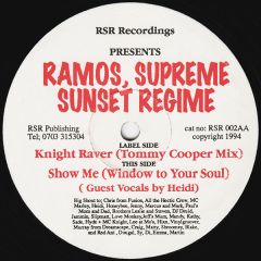 Ramos, Sunset Regime & Billy Bunter - Ramos, Sunset Regime & Billy Bunter - Knight Raver (Remix) - Rsr Recordings