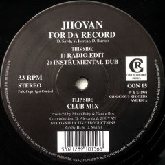 Jhovan - Jhovan - For Da Record - Conscious