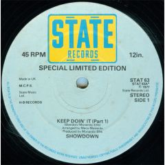 Showdown - Showdown - Keep Doin' It - State Records