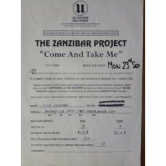Zanzibar Project - Come And Take Me - Ulterior Records