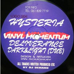 DJ Demand - DJ Demand - Hysteria - Vinyl Momentum Records UK