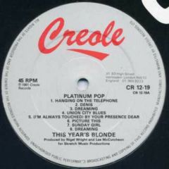 This Year's Blonde - This Year's Blonde - Platinum Pop - Creole Records