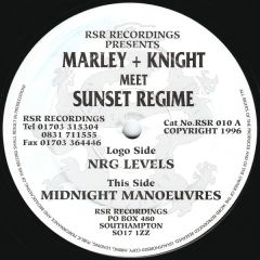 Marley + Knight* Meet Sunset Regime - Midnight Manoeuvres / NRG Levels - Rsr Recordings