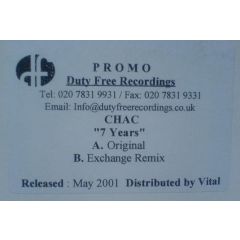 Chac - Chac - 7 Years - Duty Free Recordings